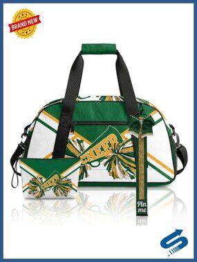 Cheer Duffel Bag Set Polyester Waterproof Makeup Bag Keychain Gym Travel Tote